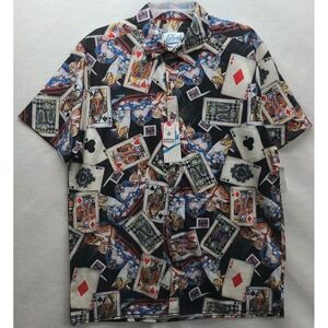 Fresh Prints of Bel Air Dogs Playing Poker Mens L Hawaiian Shirt‎ NWT